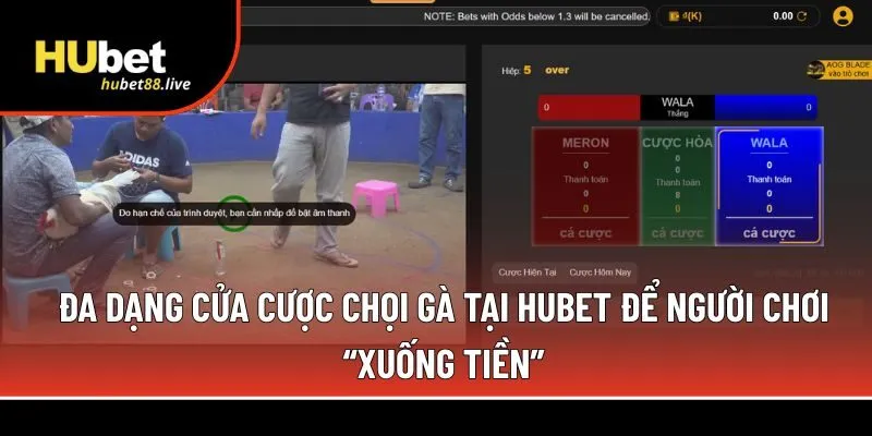 Đa dạng cửa cược chọi gà tại Hubet