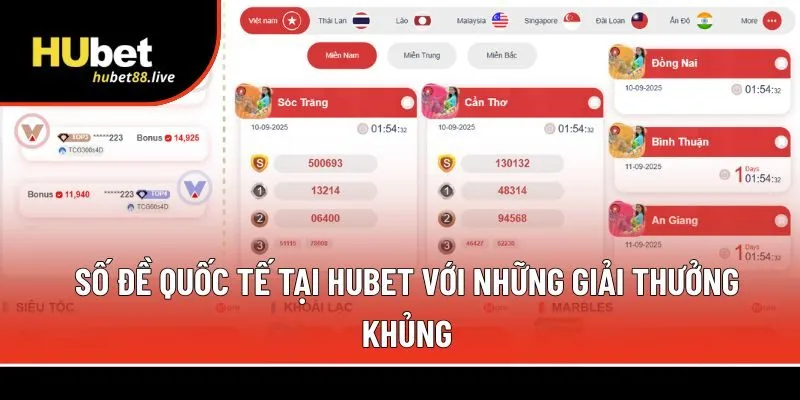 Số đề quốc tế tại Hubet 