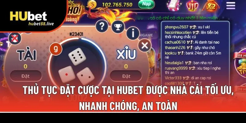 Thủ tục đặt cược tại Hubet 