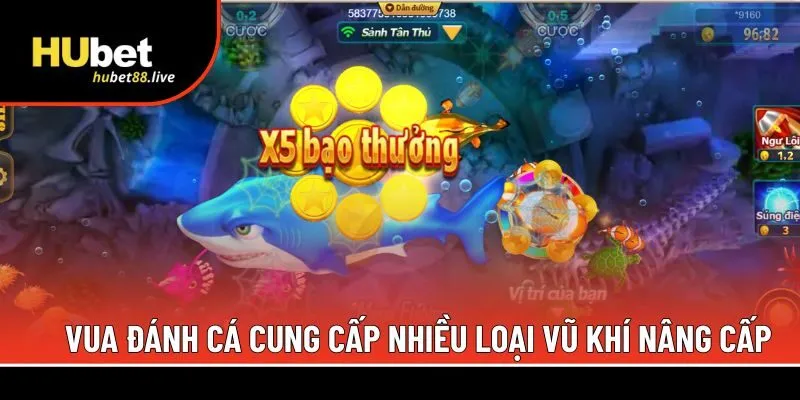 Vua đánh cá cung cấp nhiều loại vũ khí